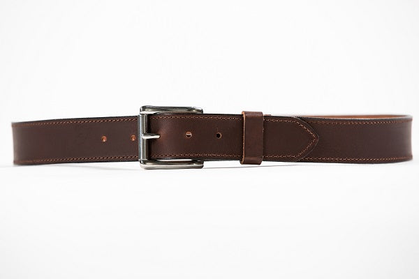 Taylor chocolate water buffalo belt with stainless steel roller buckle