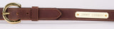 Traditional Brown water buffalo leather belt with solid brass buckle