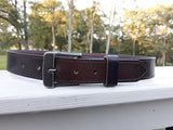 Woodrow full grain leather belt, chocolate water buffalo, antique silver buckle