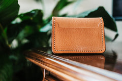 Front Pocket Wallet in Buck Brown harness leather, back side view